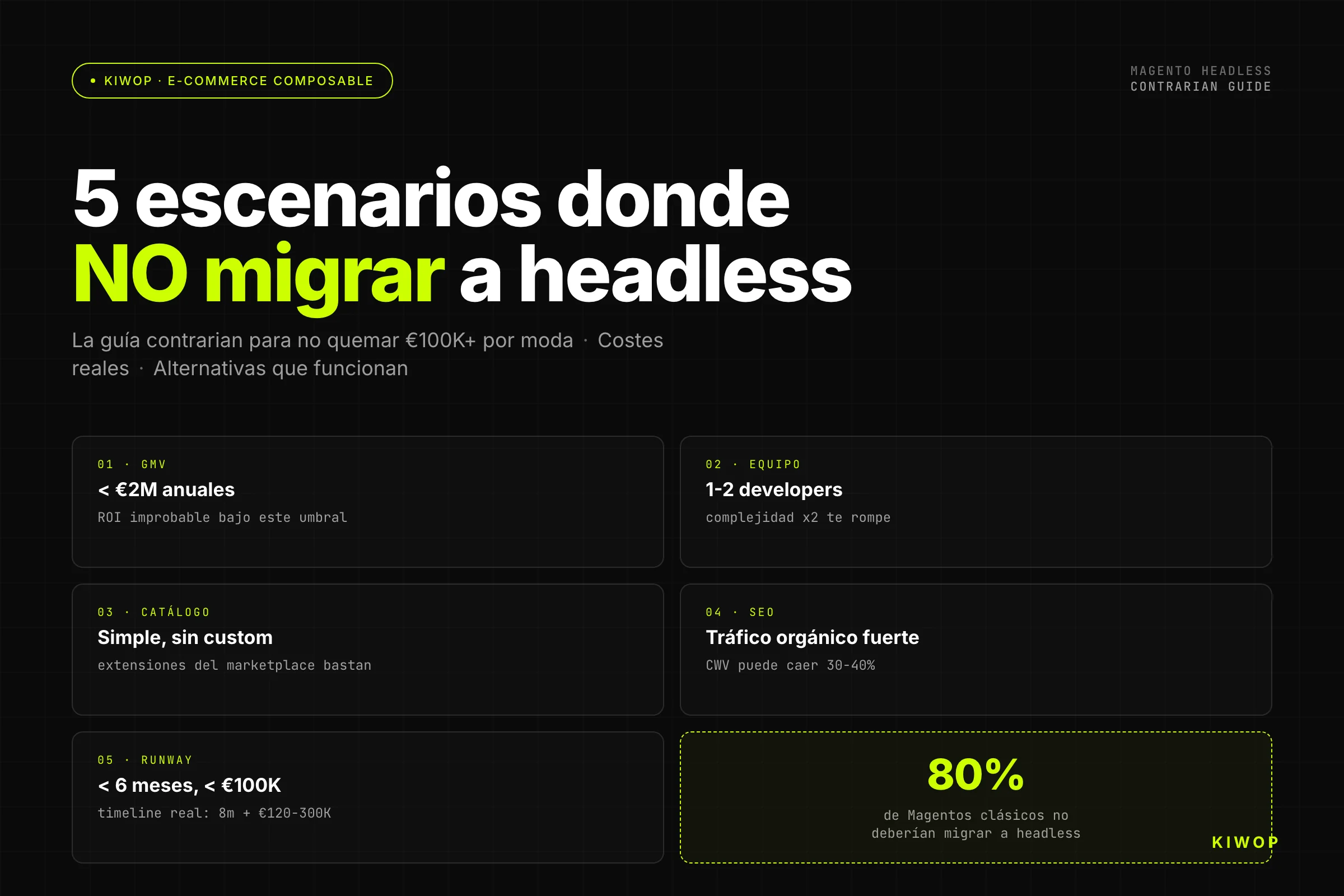 Magento Headless: 5 escenarios donde NO deberías migrar (y la alternativa real)
