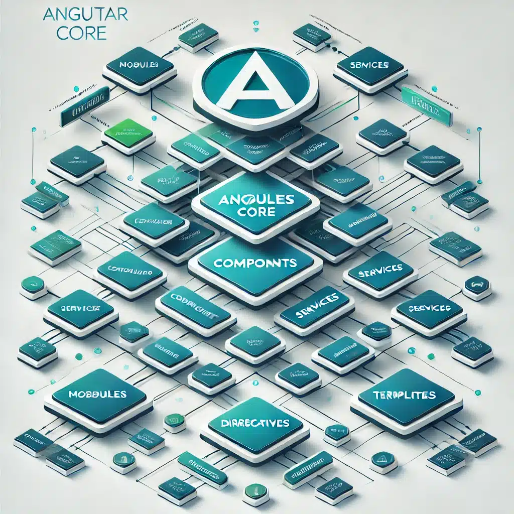 Gráfico mostrando la estructura jerárquica de Angular